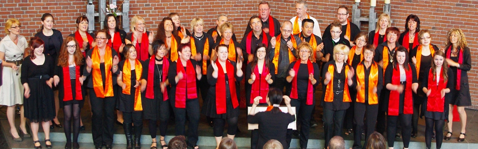 Blick auf den Gospelchor während eines Konzerts